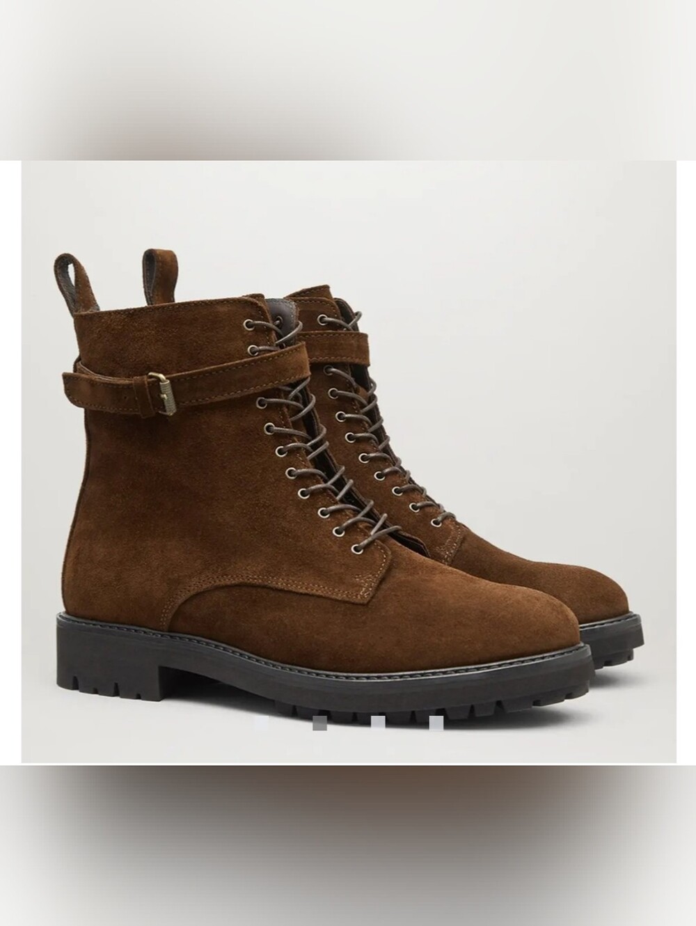 Belstaff 9 Boots Finley Lace Up in Chocolate Brown Suede 100% Leather No BoxNe